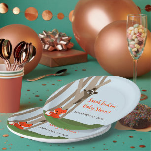 Woodland Babies Baby Shower Paper Plate