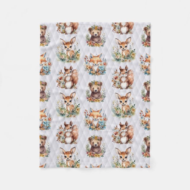 Woodland Babies Fleece Blanket (Front)