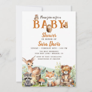 Woodland Baby Animal Baby Shower Invitation