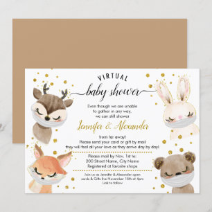 Woodland Baby Animals Baby Shower by mail Invitation