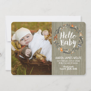 Woodland Baby   Birth Announcement