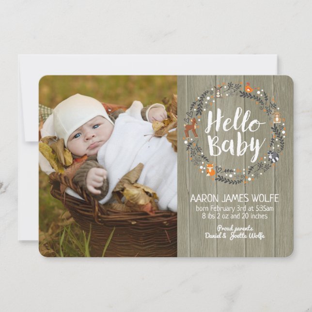 Woodland Baby | Birth Announcement (Front)