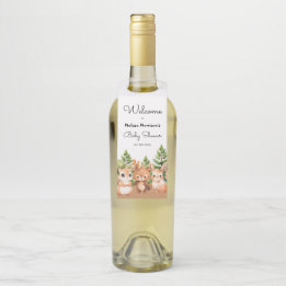 Woodland Baby Boy Shower Bottle Tag