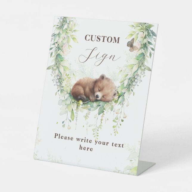 Woodland Baby Boy Shower Custom Sign (Front)