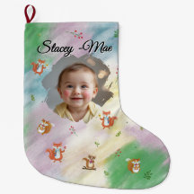 Woodland baby Christmas Stocking