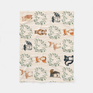 Woodland Baby Forest Animal Fleece Blanket
