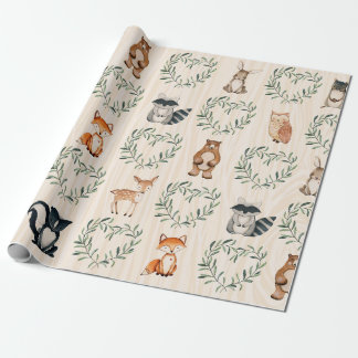 Woodland Baby Forest Animal  Wrapping Paper