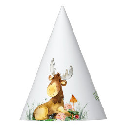 Woodland Baby Fox Green Party Hat