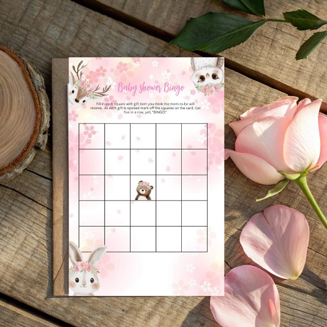 Woodland Baby Girl Bingo Game (Creator Uploaded)