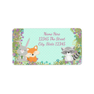 Woodland Baby Shower Address Labels