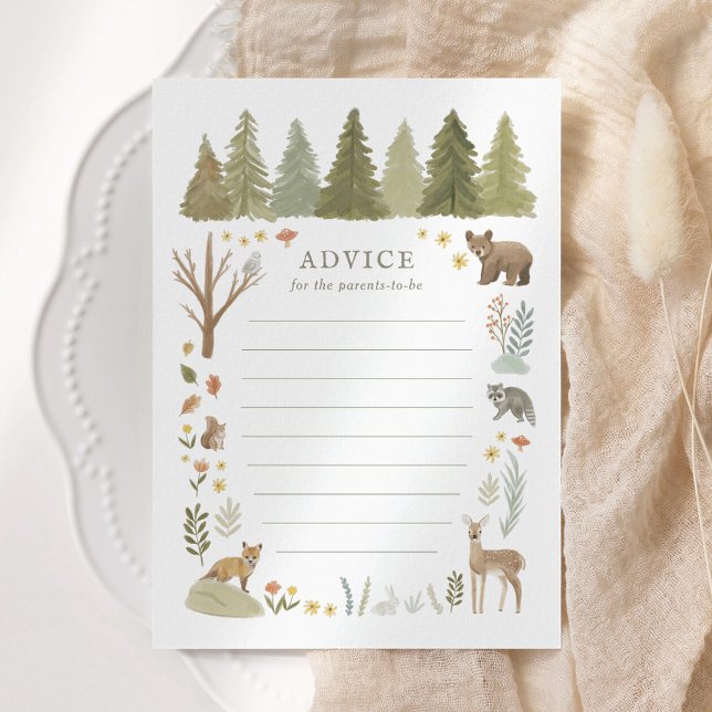 Woodland Baby Shower Advice Card (Creator Uploaded)