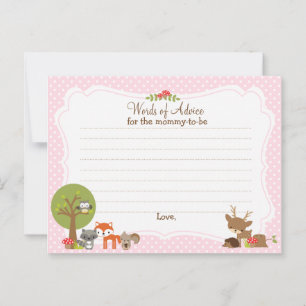 Woodland Baby Shower Advice card for the mum to be