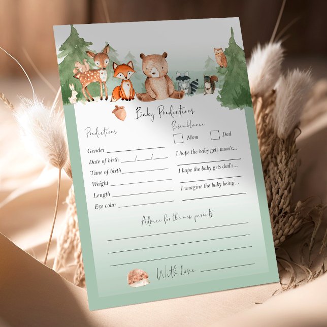 Woodland Baby Shower Baby Predictions (Creator Uploaded)