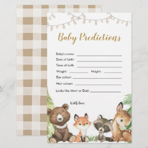 Woodland Baby Shower Baby Predictions