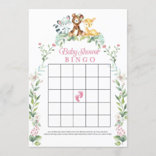 Woodland Baby Shower Bingo Game Invitation