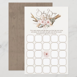 Woodland Baby Shower Bingo Game – Rustic Boho Wate