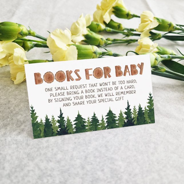 Woodland Baby Shower Book Request  Enclosure Card (Creator Uploaded)
