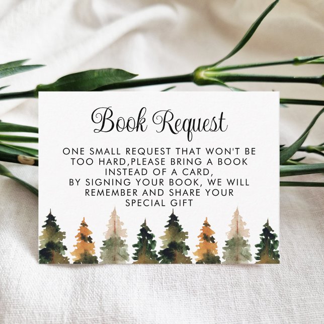 Woodland Baby Shower Book Request Enclosure Card (Creator Uploaded)