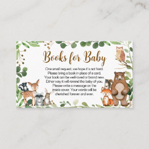 Woodland Baby Shower Books for Baby Business Card