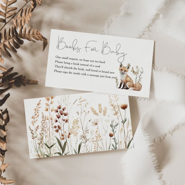 Woodland Baby Shower Books For Baby Enclosure Card (Creator Uploaded)