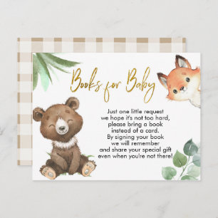 Woodland Baby Shower Books for Baby Invitation Postcard