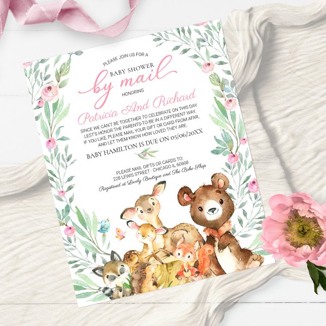 Woodland Baby Shower By Mail Budget Invitation (Creator Uploaded)
