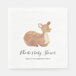Woodland Baby Shower Chic Deer Custom Napkin