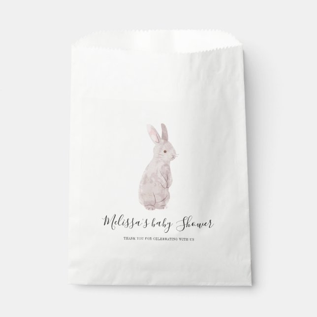 Woodland Baby Shower Chic Rabbit Custom Favour Bag (Front)