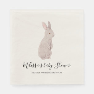 Woodland Baby Shower Chic Rabbit Custom Napkin