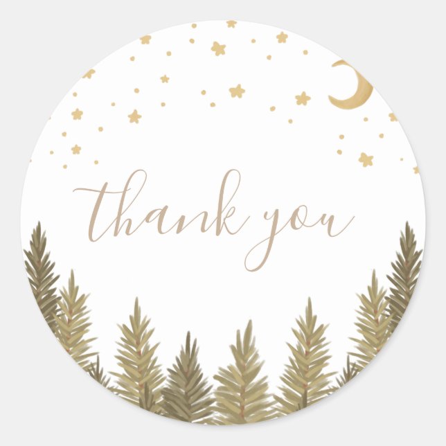 Woodland Baby Shower Classic Round Sticker (Front)