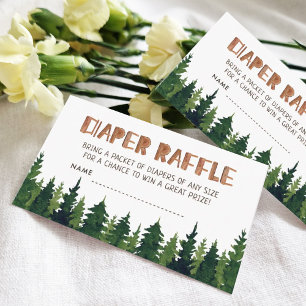 Woodland Baby Shower Diaper Raffle Enclosure Card