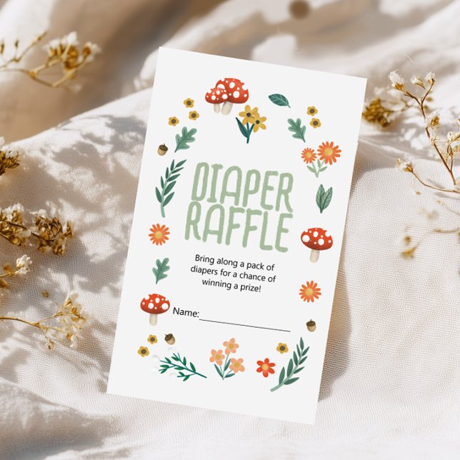 Woodland Baby Shower Diaper Raffle Enclosure Card (Creator Uploaded)