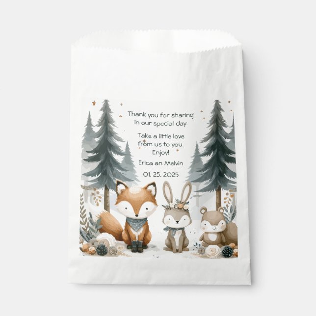 Woodland Baby Shower Favour Bag (Front)