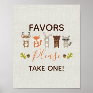 Woodland Baby Shower Favours Please Take One Sign