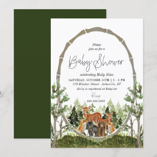 Woodland Baby Shower Forest Friends Invitation