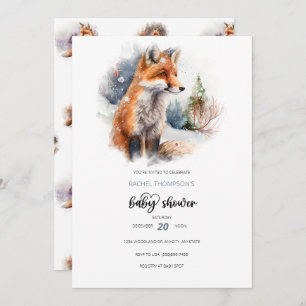 Woodland Baby Shower   Fox Baby Shower Invitation
