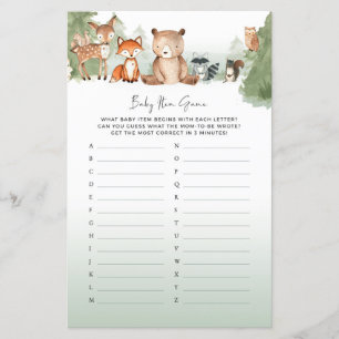 Woodland Baby Shower Game Baby Items