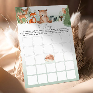 Woodland Baby Shower Game BINGO!