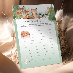 Woodland Baby Shower Game First Year Bucket List