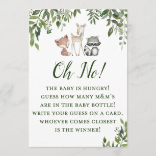 Woodland Baby Shower Game - Guessing How Many Invitation
