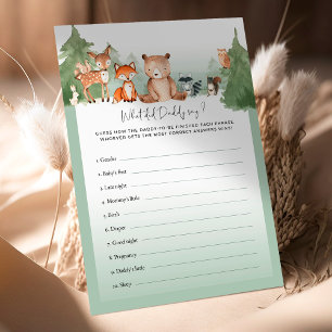 Woodland Baby Shower Game What Did Daddy Say?