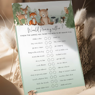 Woodland Baby Shower Game Would Mummy Rather?