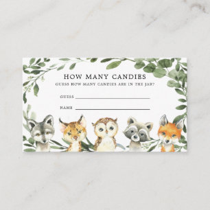Woodland Baby Shower Guess How Many Candies Card