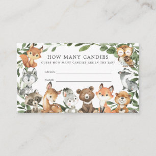 Woodland Baby Shower Guess How Many Candies Enclosure Card