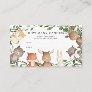 Woodland Baby Shower Guess How Many Candies Enclosure Card