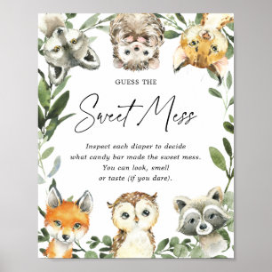 Woodland Baby Shower Guess The Sweet Mess Sign