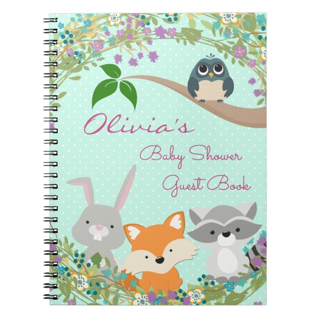Woodland Baby Shower Guest and Gift Book (Front)