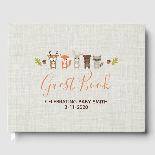 Woodland Baby Shower Guest Book (Front)