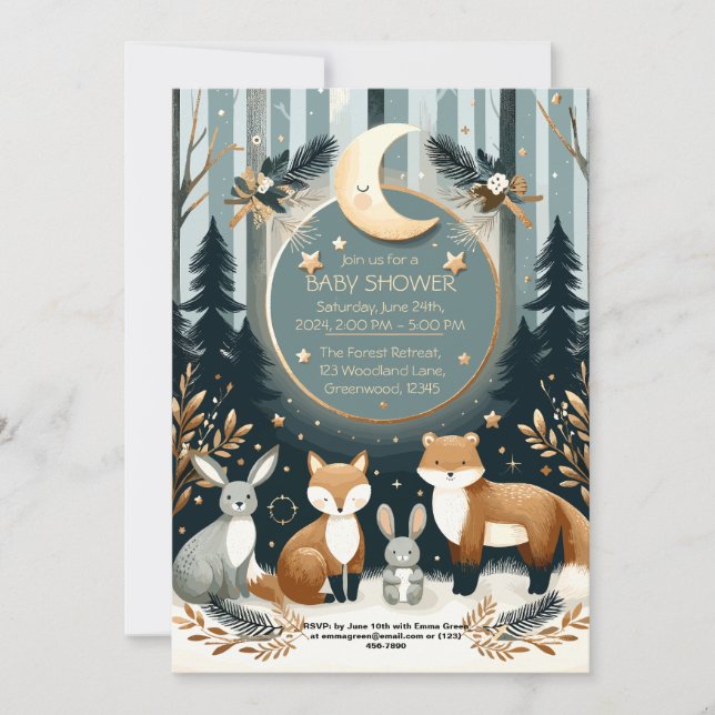 Woodland Baby Shower Invitation (Front)