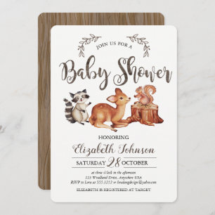 Woodland Baby Shower Invitation